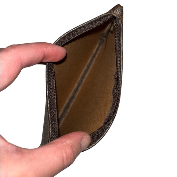 Céline Brown Monogram Macadam Pouch Chain Wristlet Vintage - Picture 4 of 13